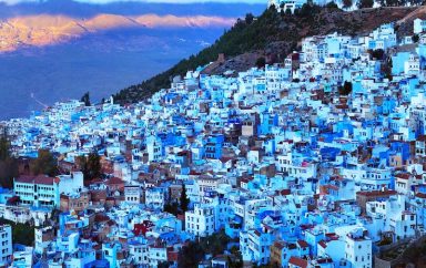 65211507 panorama of blue medina of chefchaouen, morocco.